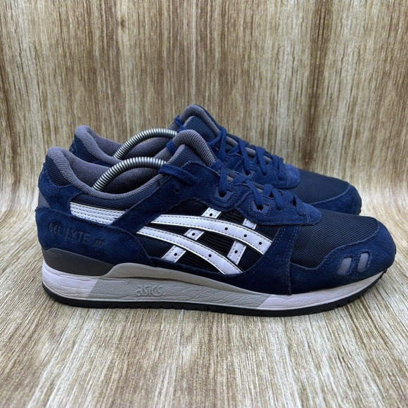 Asics Other - Asics Gel Lyte 3 III Navy Blue / White H5Z2N-5001 Mens 1990 Anniversary Size 11
